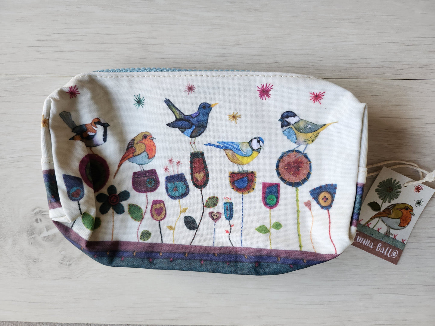 Stitched Birdies Pencil Case - Emma Ball Ltd