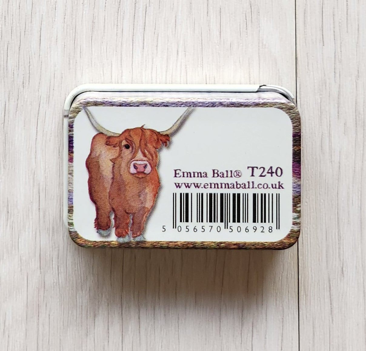 highland coos tin small for notions and trinkets emma ball