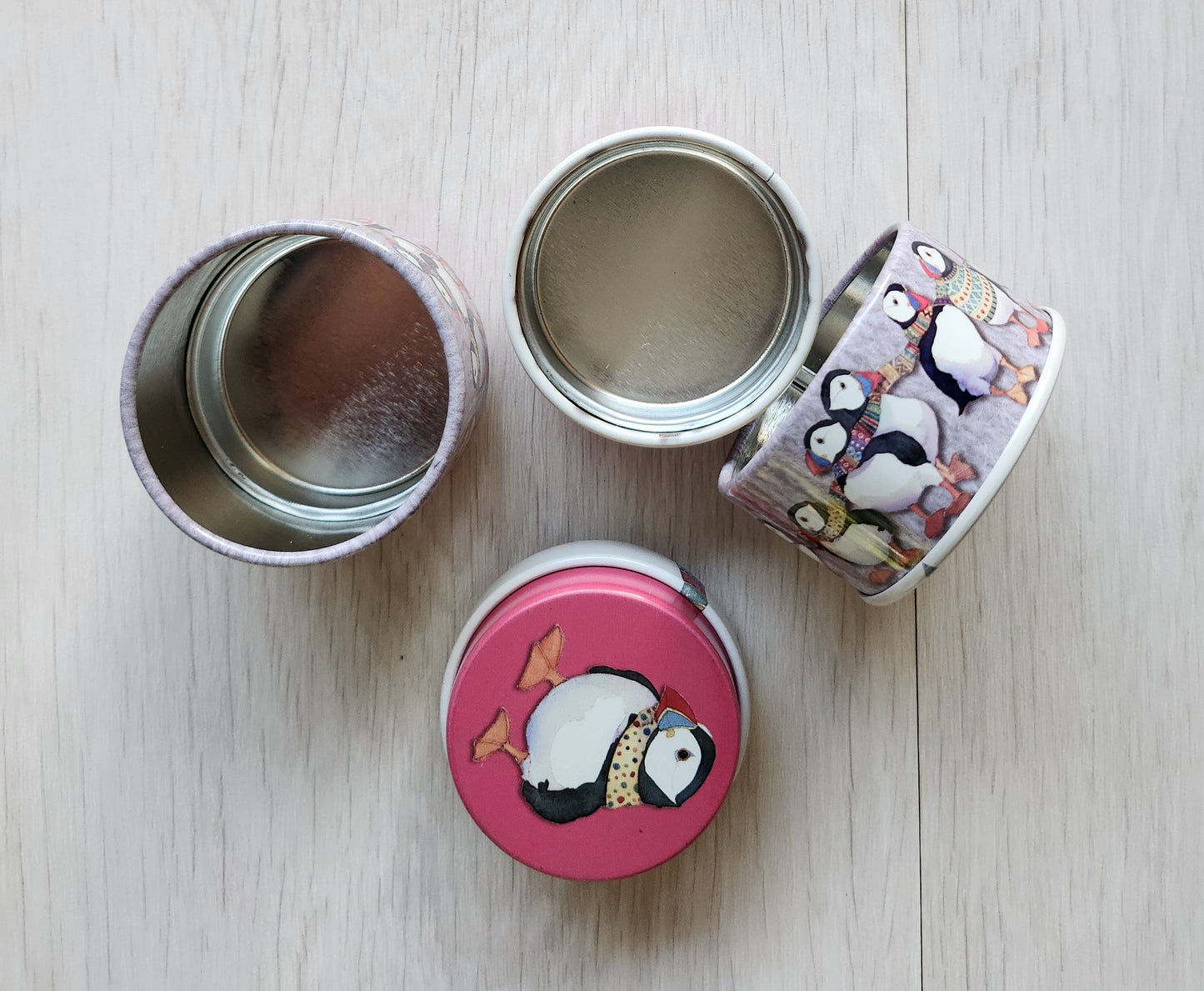 Wooly Puffin trinket and notions tin Emma Ball