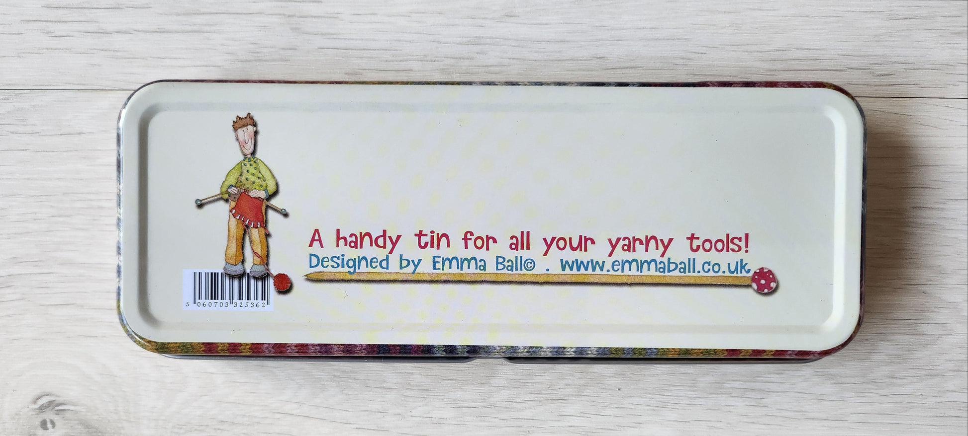 emma ball crocheters craft club pencil tin