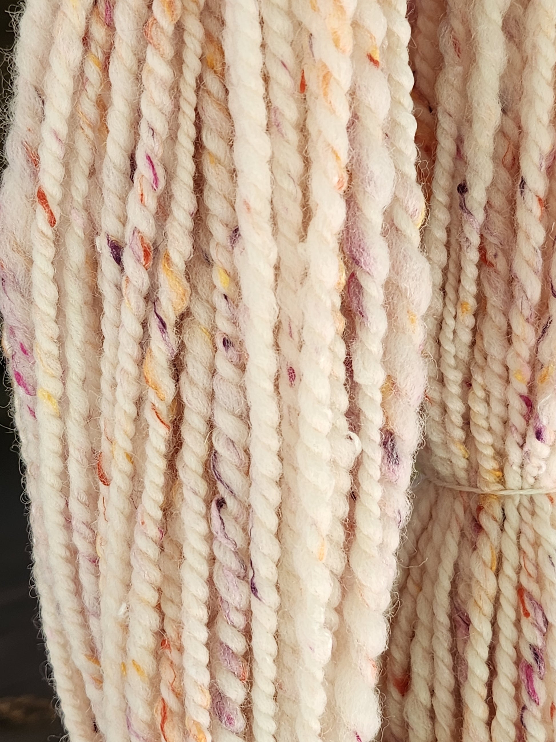 polwarth and viscose hand spun yarn aran to chunky wieight