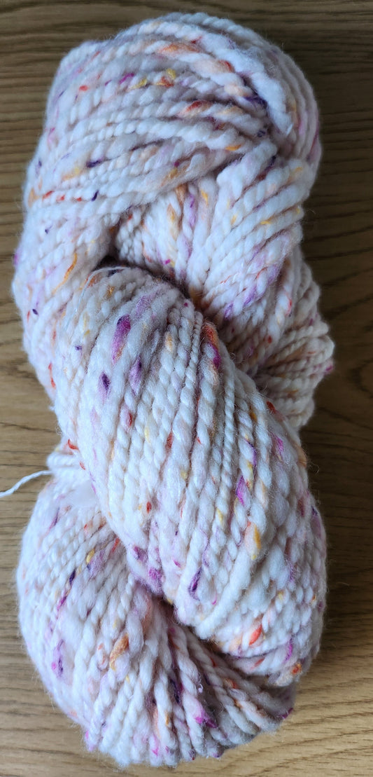 polwarth and viscose hand spun yarn aran to chunky wieight
