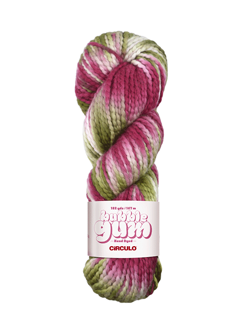 Circulo Bubblegum hand dyed yarn from Brazil.
