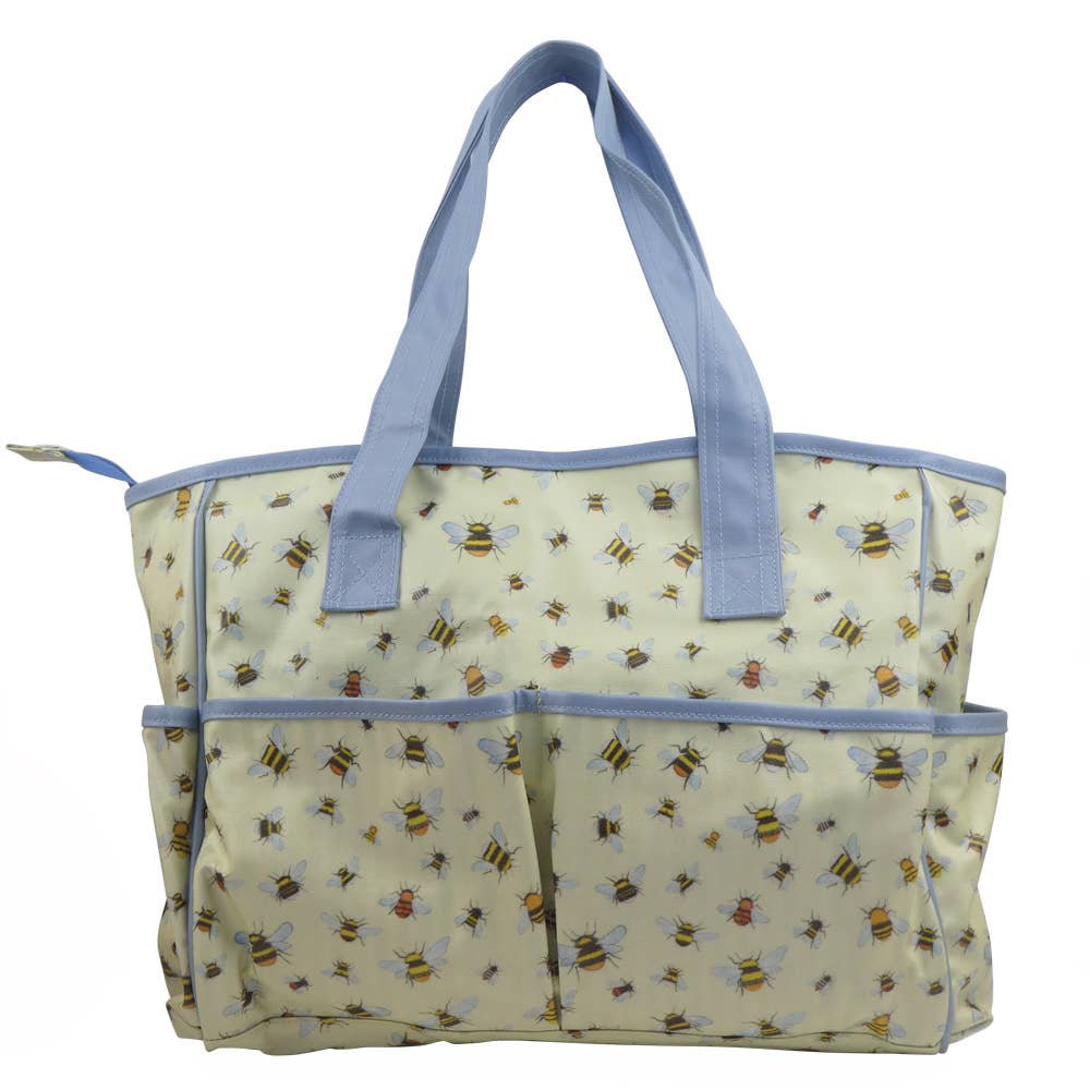 Bees Large Oilskin Pocket Bag  - Emma Ball LTD