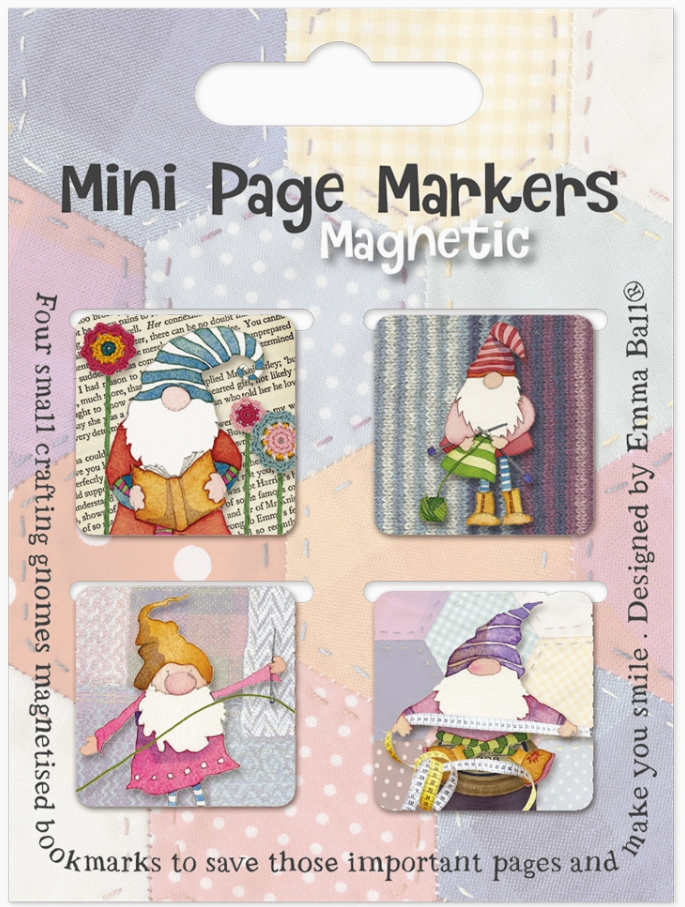 Crafting Gnomes Set of 4 Mini Magnetic Page Markers - Emma Ball LTD