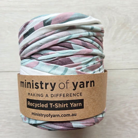 Teal and Purple Shapes T-shirt Yarn