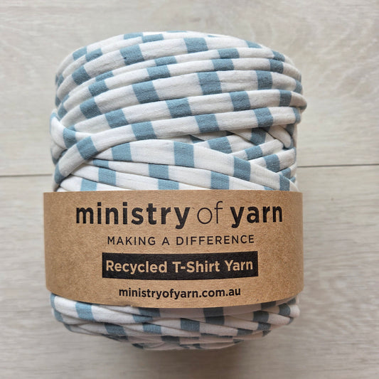 Wedgwood Blue and White Stripes T-shirt Yarn