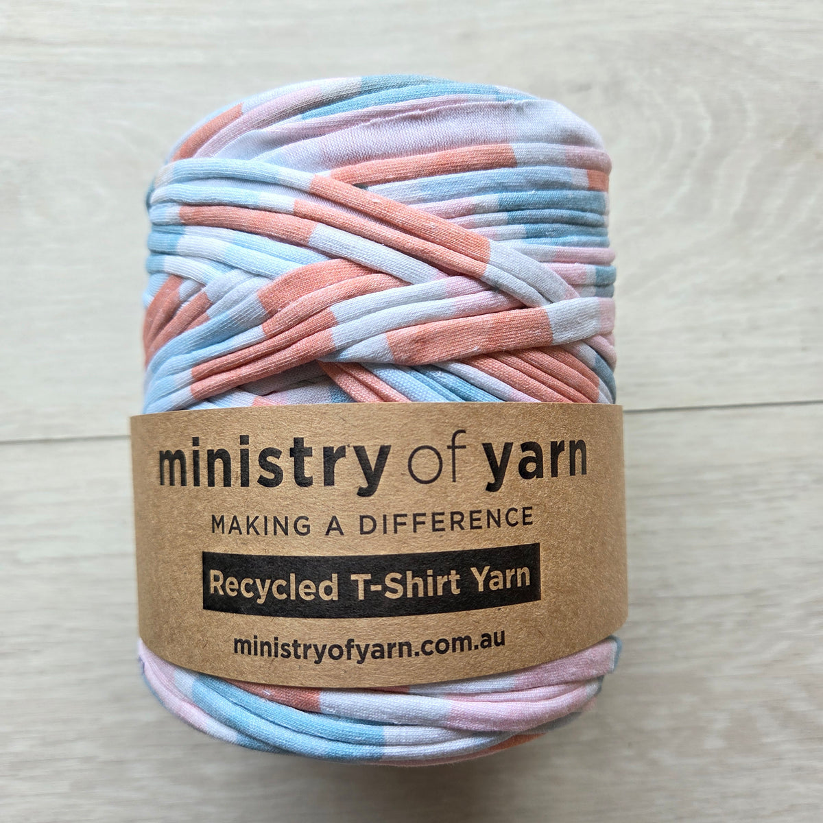 Orange and Blue Stripes T-shirt Yarn - Seconds Quality
